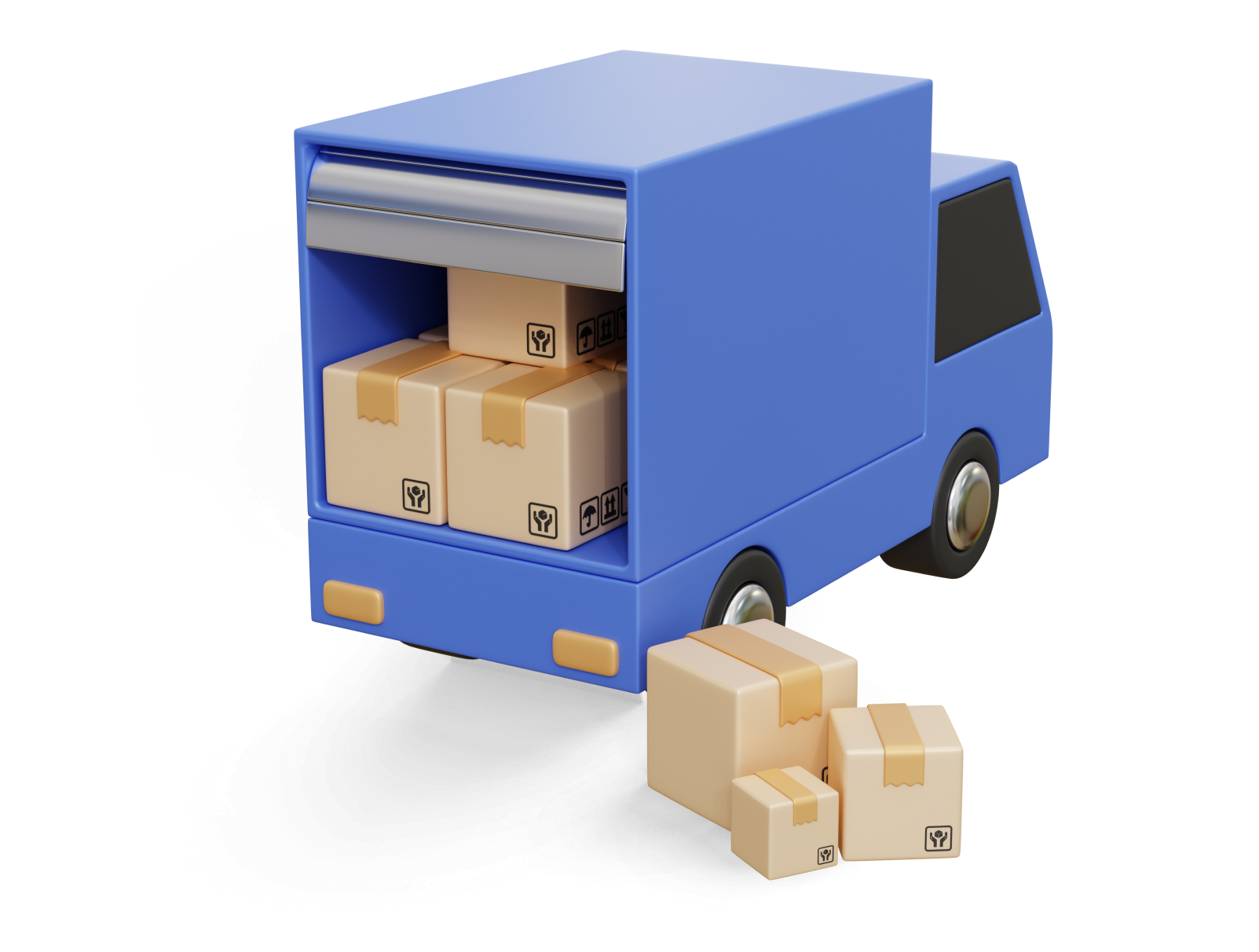Camion de déménagement avec cartons